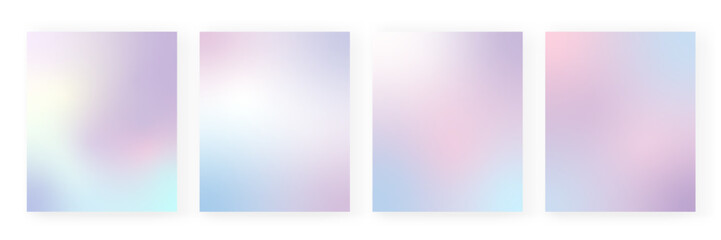 Wall Mural - Gradient backgrounds vector set in pastel colors. Gradient wallpapers Colorful vector backgrounds for covers, wallpapers, social media stories, banners, business cards, branding design projects screen