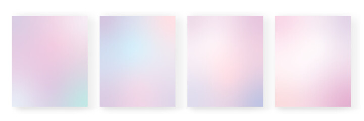 Wall Mural - Gradient backgrounds vector set in pastel colors. Gradient wallpapers Colorful vector backgrounds for covers, wallpapers, social media stories, banners, business cards, branding design projects screen