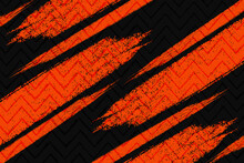 Abstract Orange And Black Grunge Texture Background With Zigzag Style