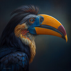 Wall Mural - Portrait of a toucan , Generative AI Art Illustration	