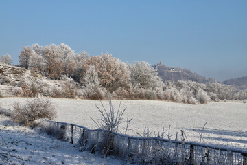 Wall Mural - winter landscape with mountains