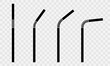 © Міша Герба - Set of  straws plastic vector icons on transparent background. Black straws for juice, water, cocktail. Vector 10 Eps.