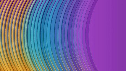 Leinwandbilder - Multicolored background of moving rounded lines. 3d rendering loop animation 4K