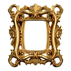 Wall Mural - Golden picture frame baroque style Transparent