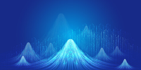 Wall Mural - The convergence of dots and lines shines like snow mountains, which is suitable for the background of Internet technology big data.