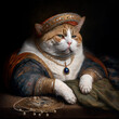 Paintings of an arrogant wealthy richt fat cat, made with Generative AI
