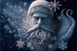 Santa covered with snow fractals Generative AI
