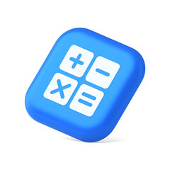 Poster - Calculator math counting button accounting balance mathematics financial keyboard 3d isometric icon