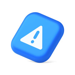 Poster - Exclamation point triangle button attention advice mark important information 3d isometric icon