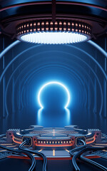 Wall Mural - 3D rendering mechanical creative sci-fi background