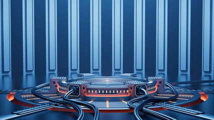 Wall Mural - 3D rendering mechanical creative sci-fi background