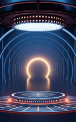 Wall Mural - 3D rendering mechanical creative sci-fi background