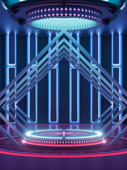 Wall Mural - 3D rendering mechanical creative sci-fi background