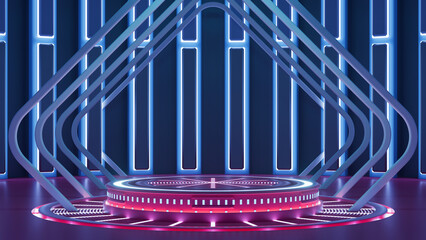 Wall Mural - 3D rendering mechanical creative sci-fi background