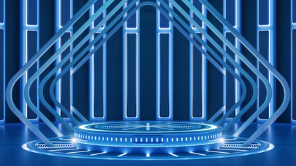 Wall Mural - 3D rendering mechanical creative sci-fi background