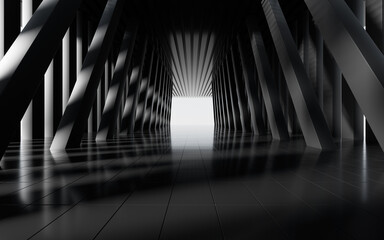Wall Mural - 3D rendering 3D technology extension space