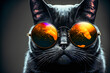 Funny cat in stylish sunglasses.  Image created with Generative AI technology.
