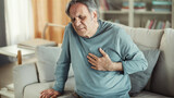 Fototapeta  - An elderly man with heart problems