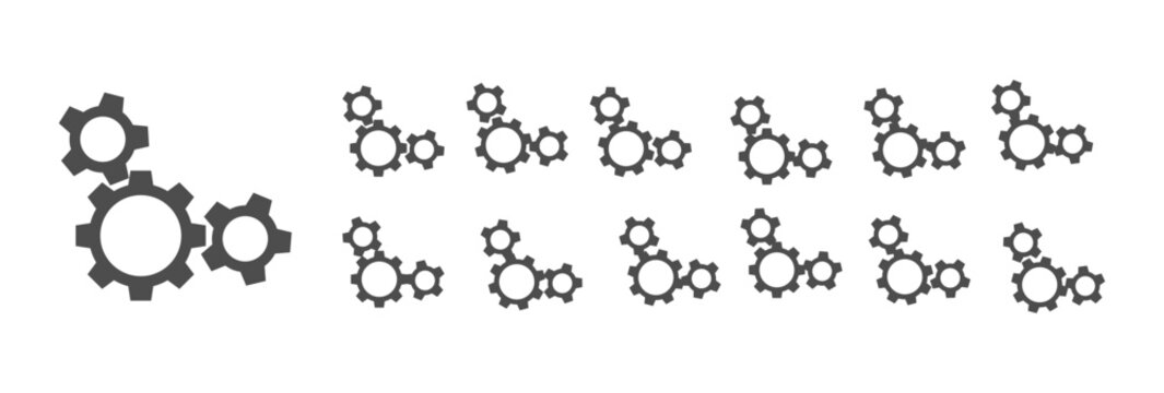 Circular Loading Buffering Icons Vector Video Ready for Animation Gif All Keyframes Frames Bufring Circle Waiting for Connection Buffer Preloader Download Symbol Easy Replace Color