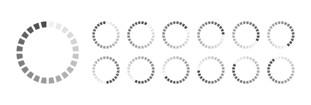 Circular Loading Buffering Icons Vector Video Ready for Animation Gif All Keyframes Frames Bufring Circle Waiting for Connection Buffer Preloader Download Symbol Easy Replace Color