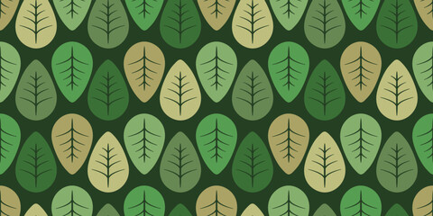 Poster - Seamless tree leaves. Pattern for video games, wallpapers, seamless design of notebooks, pillows and other interiors.