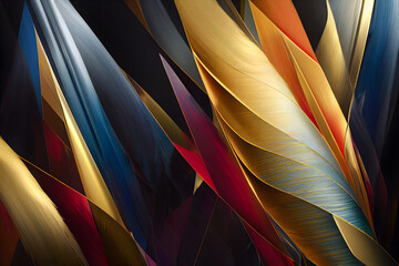 Wall Mural - Colorful abstract lines as background wallpaper. Warm and cold colors. Generative AI.