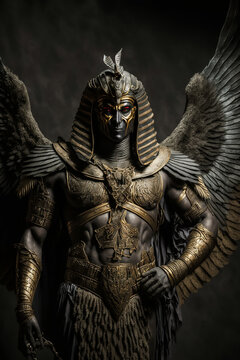 Egyptian Pharaoh King with consumes and wings