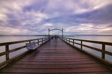 The 470-metre-long White Rock Pier.  BC Canada
