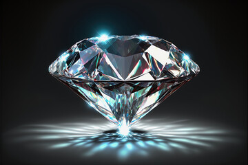 ai midjourney illustration of a glittering shiny diamond against black background