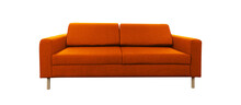 Furniture Orange Color Sofa Bed Multi Function With Isolated On A Transparent Background