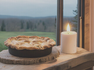 apple pie on a table