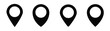 Location pin icon or symbol set. Map marker pointer or GPS location in flat style.
