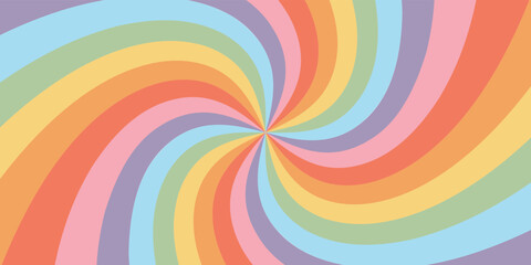 retro rainbow spiral background illustration. trendy swirl colorful texture in vintage y2k style. ps