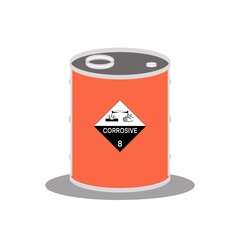 Poster - illustration corrosive liquid symbol on the chemical tank, hazardous chemicals in the industry