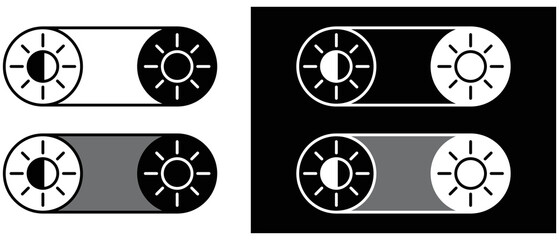 Poster - light and dark mode icon set. silhouette style symbol for app and web, vector illustration