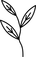 Aufkleber - Willow leaf icon line symbol illustration on white background..eps