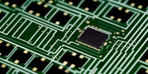 Poster - circuit and electronic. wiring and chips for computer hardware and technology infrastructure. world 