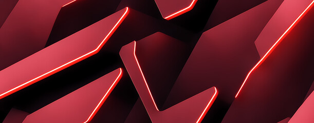 Poster - vibrant and dynamic red abstract background made of geometric shapes. perfect for adding visual inte