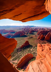 Epic photo of western landscape, red rock buttes, generative AI