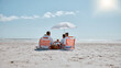 © Delcio F/peopleimages.com - Family, relax and picnic in the sun on the beach for summer vacation, holiday or weekend getaway in the outdoors. People relaxing by the ocean coast with chairs and umbrella for free time in nature
