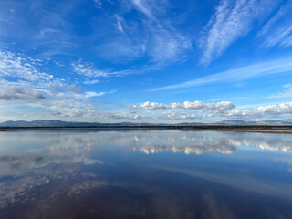  Cloud reflection at the natural park de las Salinas de Santa pola