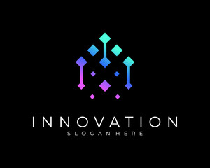 Poster - Digital Technology Growth Development Innovation Futuristic Modern Abstract Icon Vector Logo Design