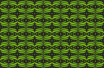 Poster - abstract symmetric pattern design template with curve and circle shapes. green gradient element in b
