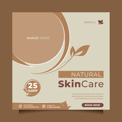 Wall Mural - beauty skin care center promotion design social media post and banner. minimalist square vector temp