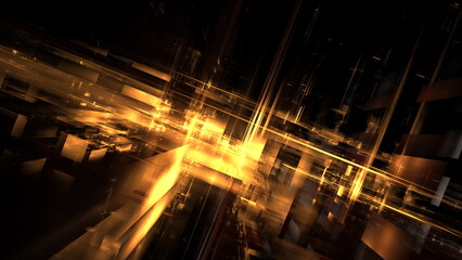 Poster - Digital technologies, cloud computing, digital future, information transfer. Abstract technology big data background concept. Motion of digital data flow. 3d illustration