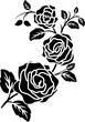 rose black silhouette floral bloom 