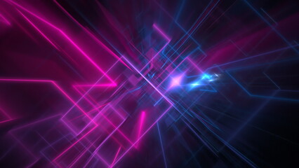 Poster - Digital technologies, cloud computing, digital future, information transfer. Abstract technology big data background concept. Motion of digital data flow. 3d illustration