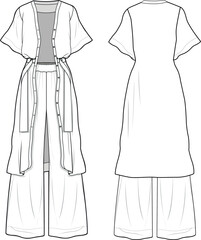 illustration of a dress and pants