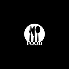 Sticker - Food logo icon isolated on dark background