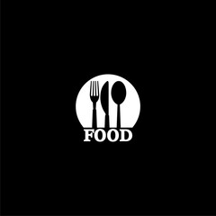 Poster - Food logo icon isolated on dark background